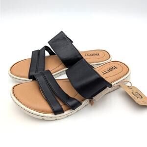 Børn Brea Slip-On Slide Sandals Open Toe Women's Black Size US6M EU36.5